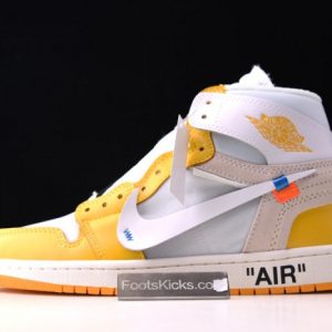 Ofw Air Jordan 1 Retro Yellow White Aq0818-149