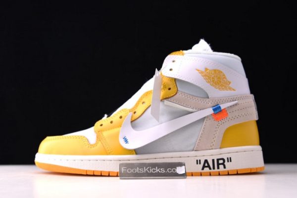 Ofw Air Jordan 1 Retro Yellow White Aq0818-149