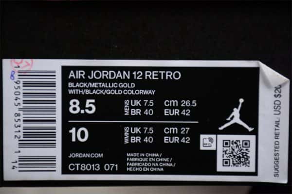 Air Jordan 12 Black Taxi Ct8013-071