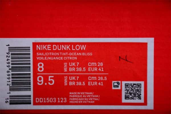 Nike Dunk Low Ocean Bliss Citron Tint Dd1503-123