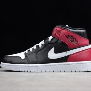 Air Jordan 1 Mid Black Noble Red Bq6472-016