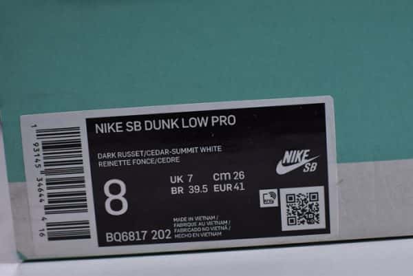 Nike Sb Dunk Low Pro Daek Russet Cedar Bq6817-202