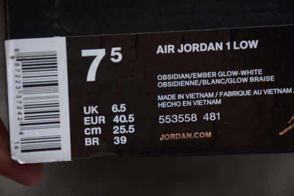 Air Jordan 1 Low Obsidian Ember Glow 553558-481