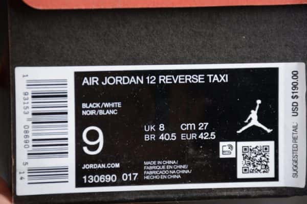 Air Jordan 12 Reverse Taxi 130690-017