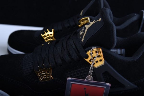 Air Jordan 4 ¡°Royalty¡± Black/Metallic Gold-White Mens 308497-032