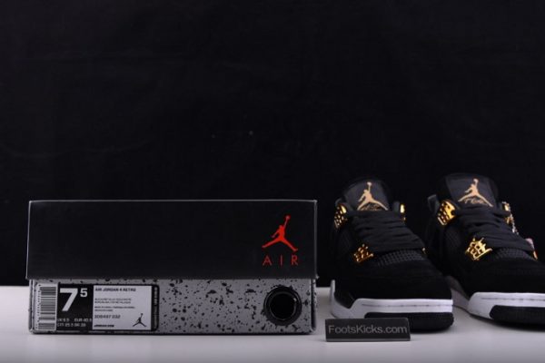 Air Jordan 4 ¡°Royalty¡± Black/Metallic Gold-White Mens 308497-032