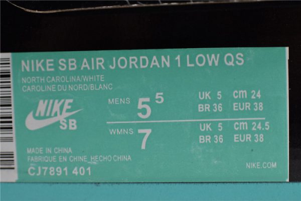 Nike Sb Air Jordan 1 Low Dark Powder Blue Cj7891-401