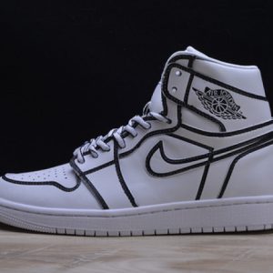 Nike Air Jordan 1 Retro ¡°Comic 3d Pencil¡± White Hand-Painted Mens Aa4724-110
