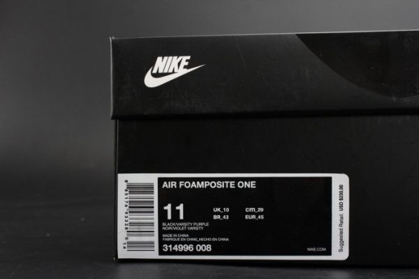 Nike Air Foamposite One ¡°Eggplant¡± Black/ Varsity Purple Mens 314996-008