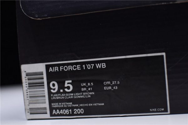 Nike Air Force 1 ''07 Wb Flax/Flax-Gum Wheat Basketball Shoes Aa4061-200