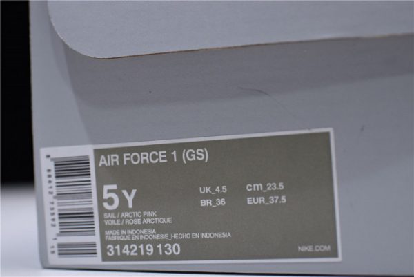 Nike Air Force One 1 Low Sail Artic Pink Satin Gs Womens 314219-130