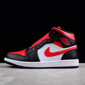 Air Jordan 1 Mid White Black Red 554724-079