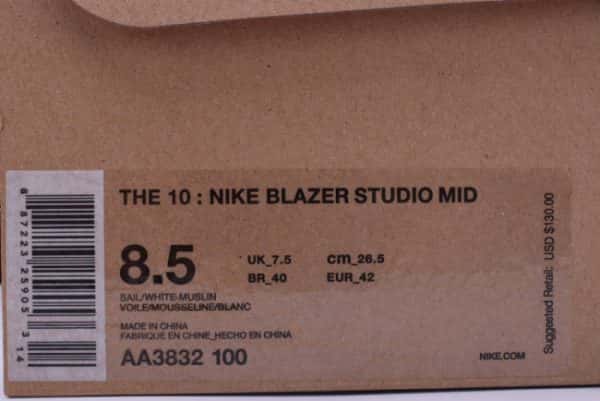 Ofw X Nike Blazer Mid The Ten 10 Virgil Abloh Aa3832-100
