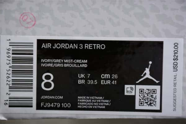 Air Jordan 3 Craft "Ivory" Fj9479-100