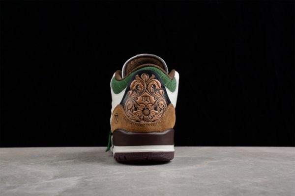 Air Jordan 3 Retro Se White Dark Brown Green Shoes 398614-500