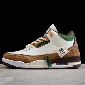 Air Jordan 3 Retro Se White Dark Brown Green Shoes 398614-500