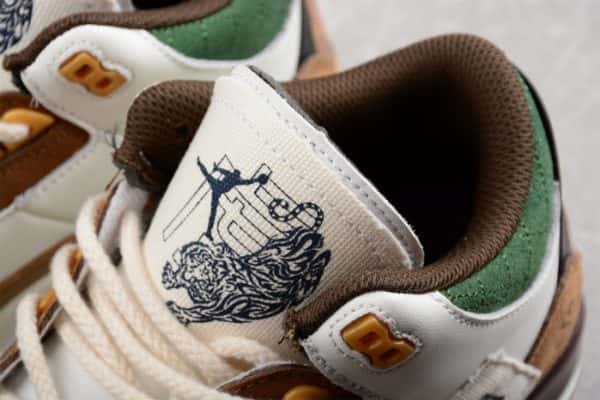 Air Jordan 3 Retro Se White Dark Brown Green Shoes 398614-500