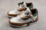 Air Jordan 3 Retro Se White Dark Brown Green Shoes 398614-500