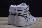 Nike Air Jordan 1 Retro ¡°Comic 3d Pencil¡± White Hand-Painted Mens Aa4724-110