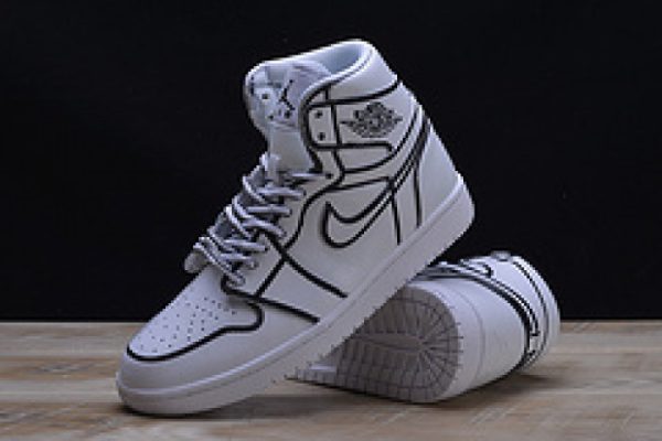 Nike Air Jordan 1 Retro ¡°Comic 3d Pencil¡± White Hand-Painted Mens Aa4724-110
