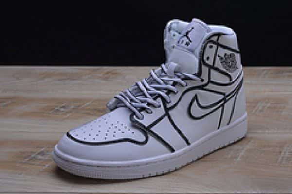 Nike Air Jordan 1 Retro ¡°Comic 3d Pencil¡± White Hand-Painted Mens Aa4724-110