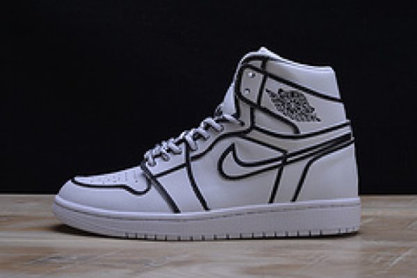 Nike Air Jordan 1 Retro ¡°Comic 3d Pencil¡± White Hand-Painted Mens Aa4724-110