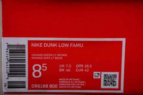 Nike Dunk Low "Famu" Dr6188-800