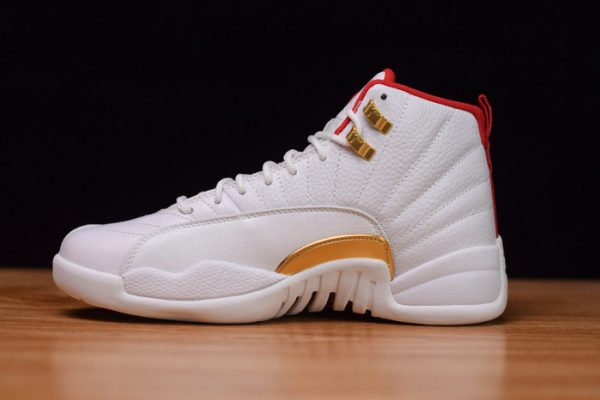 Air Jordan 12 Fiba White University Red 130690-107