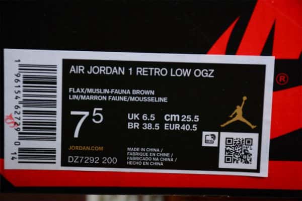 Air Jordan 1 Low Og "Voodoo" Dz7292-200