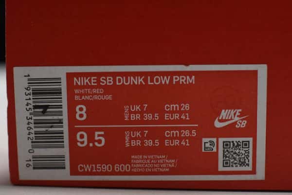 Dunk Low Gs ''White University Red'' Cw1590-600